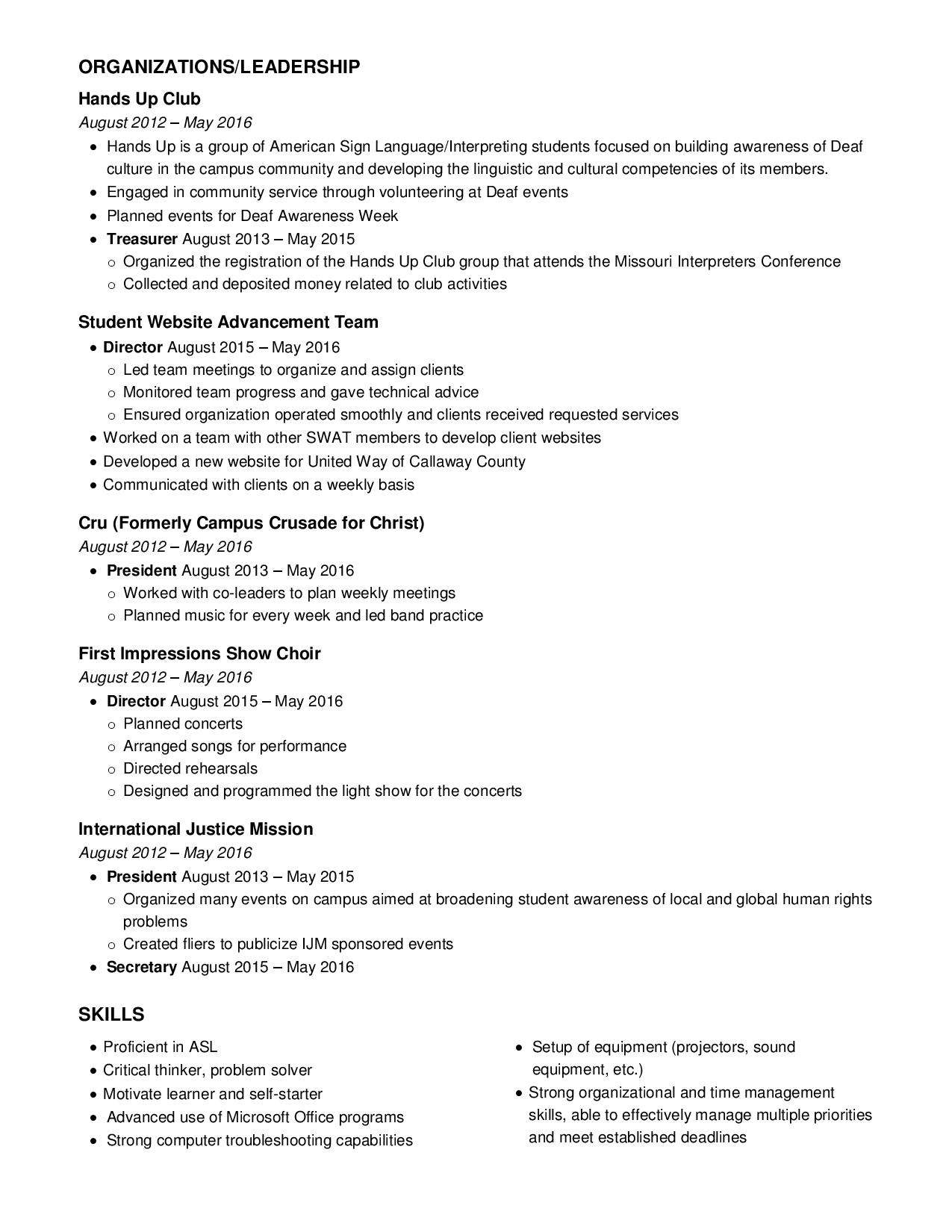 Trevor Gruber's Resume - Page Two